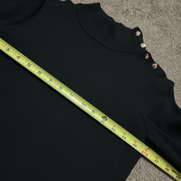 Ann Taylor Black Mock Neck Sweater-Button Detail @ Neck-Sz S Petite-Viscose-EUC - Picture 13 of 16